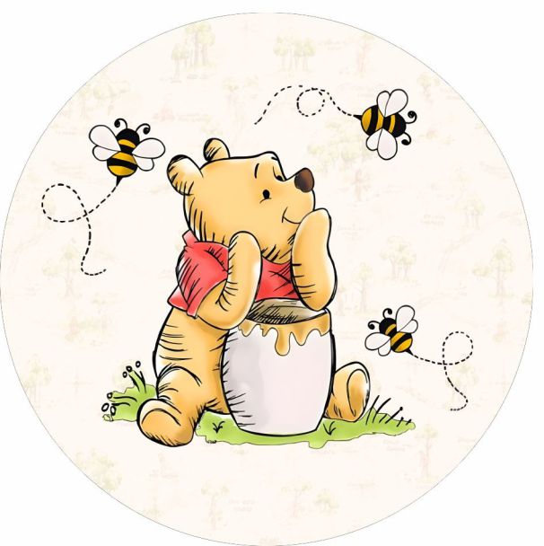 Painel de Tecido Redondo Ursinho Pooh